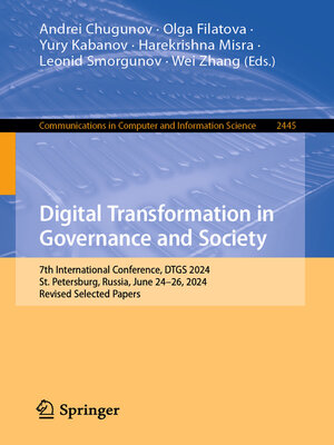 cover image of Digital Transformation in Governance and Society